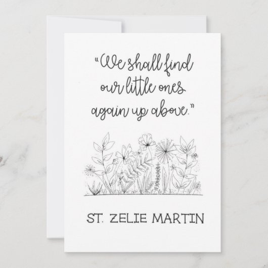 St. Zelie Martin Misriage Sympathy Card (Vorderseite)