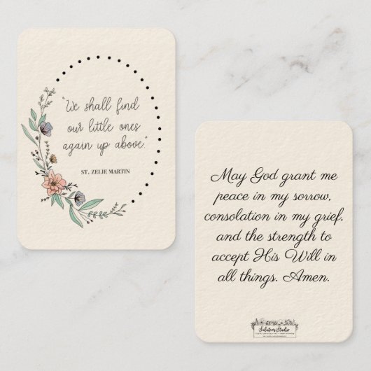 St. Zelie Martin - Trost Visitenkarte (Vorne/Hinten)