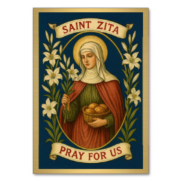 St. Zita Katholische Hochzeitskarte Tischnummer