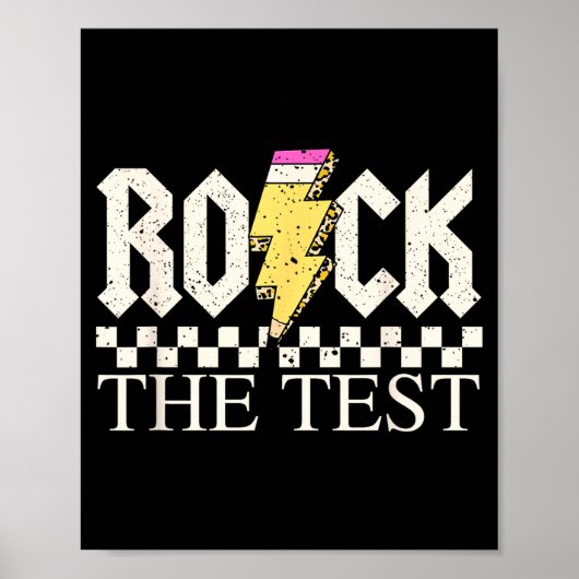 Staar-Staatsprüfungstag Rock The Test ABCD Lehrer Poster (Vorne)