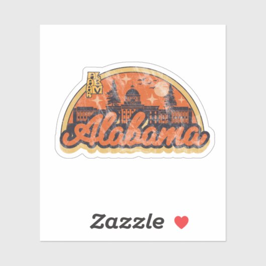 Staat Alabama Aufkleber (Blatt)
