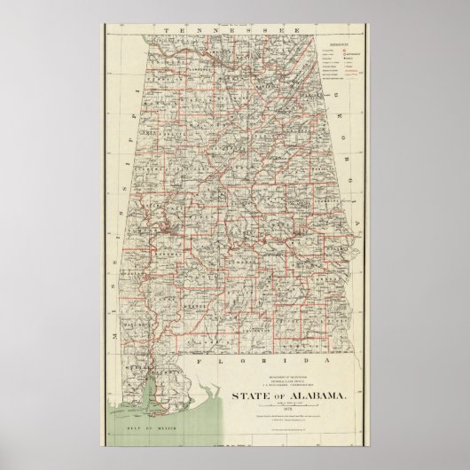 Staat Alabama Poster (Vorne)