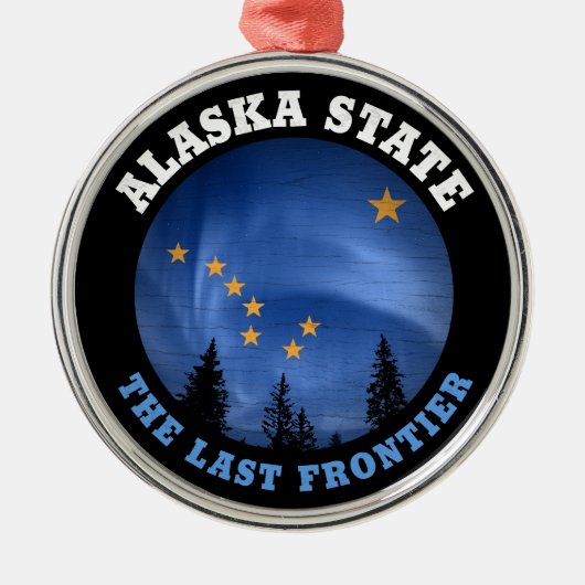 STAAT ALASKA FLAG ORNAMENT AUS METALL (Vorne)