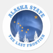 STAAT ALASKA FLAG RUNDER AUFKLEBER (Vorderseite)