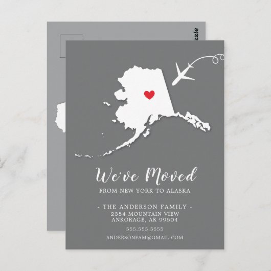 Staat ALASKA Postkarte verschieben (Vorne/Hinten)