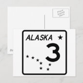 Staat Alaska Route 3 Postkarte (Vorne/Hinten)
