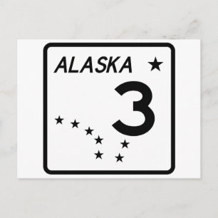 Staat Alaska Route 3 Postkarte