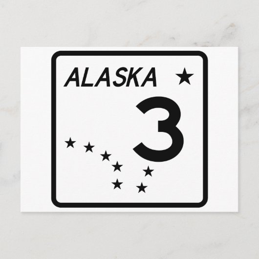 Staat Alaska Route 3 Postkarte (Vorderseite)