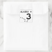 Staat Alaska Route 3 Quadratischer Aufkleber (Tasche)