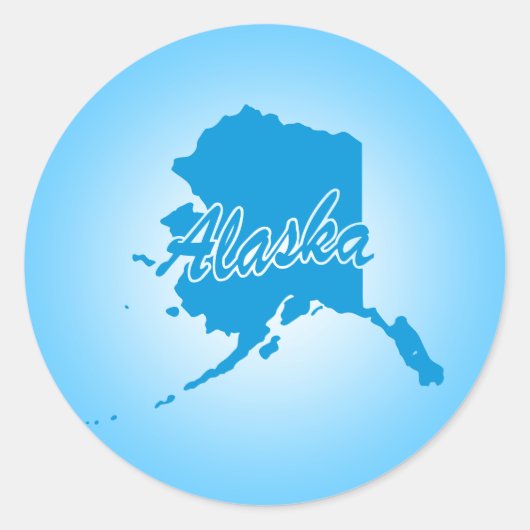 Staat Alaska Runder Aufkleber (Vorderseite)