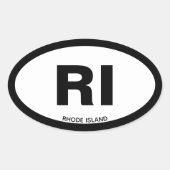 Staat Anpassbare, zweibuchstabige, weiße Oval-RI Ovaler Aufkleber (Vorderseite)