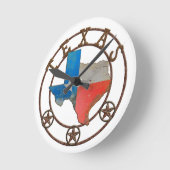 Staat bearbeiteten Eisens Texas Runde Wanduhr (Winkel)