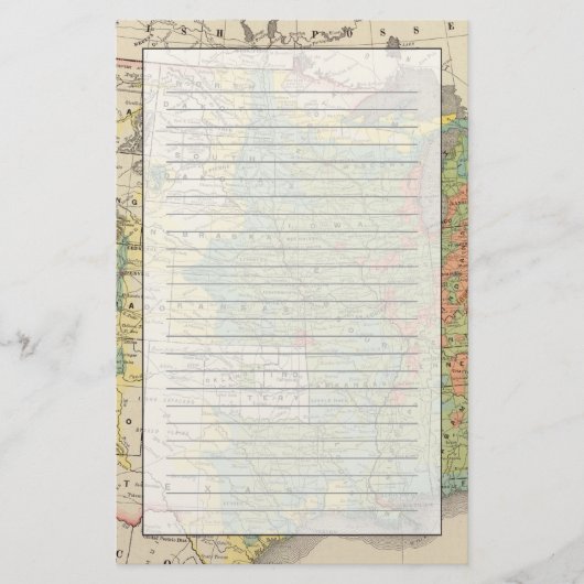 Staat-Bevölkerungs-Dichte, 1890 Briefpapier (Vorderseite)