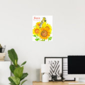 Staat Bird of Kansas Meadowlark Sonnenblume Poster (Heimbüro)