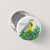 Staat Bird of Oregon Meadowlark Button (Vorne & Hinten)