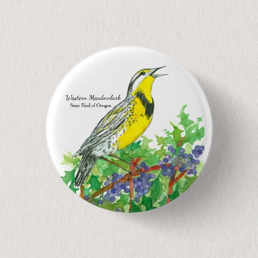 Staat Bird of Oregon Meadowlark Button (Vorderseite)