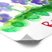 Staat Bird of Rhode Island Red Hen Chicken Violets Poster (Ecke)