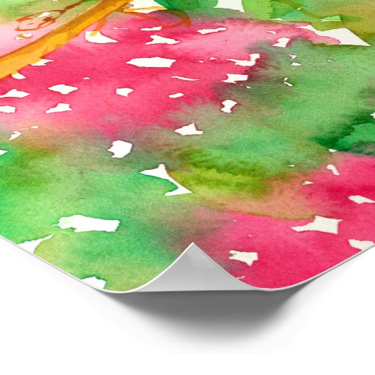 Staat Bird of West Virginia Kardinal Rhododendron Poster (Ecke)