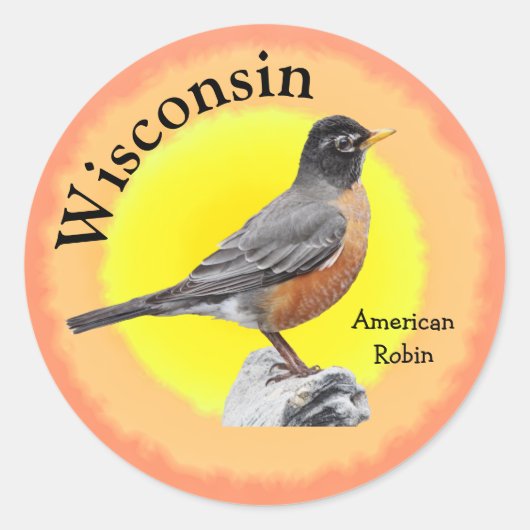 Staat Bird of Wisconsin Runder Aufkleber (Vorderseite)