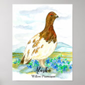 Staat Bird von Alaska Willow Ptarmigan Poster (Vorne)