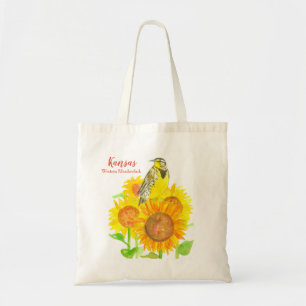 Staat Bird von Kansas Meadowlark Sonnenblumen Tragetasche