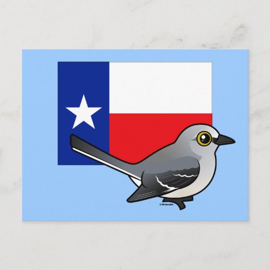 Staat Birdorable aus Texas: Nordmockingvogel Postkarte (Vorderseite)