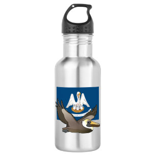 Staat Birdorable von Louisiana: Brown-Pelikan Trinkflasche