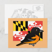 Staat Birdorable von Maryland: Baltimore Oriole Postkarte (Vorne/Hinten)