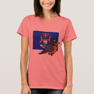 Staat Birdorable von Michigan: Amerikaner Robin T-Shirt
