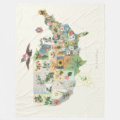 Staat-Blumen-Karte - unser nationaler Blumenstrauß Fleecedecke (Vorderseite)