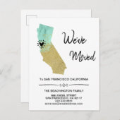 *~* STAAT California Glitzer Mintbewegung Ankündigungspostkarte (Vorne/Hinten)