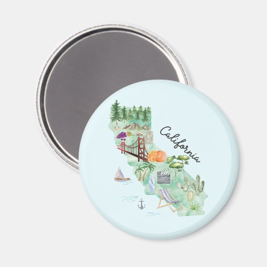 Staat California Magnet (Vorderseite/Rückseite)