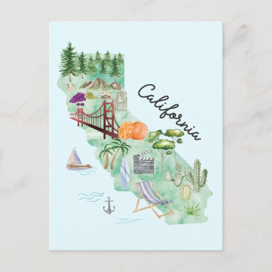 Staat California Postkarte (Vorderseite)