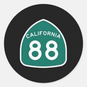 Staat California Route 88 ~ Autobahn 88 Runder Aufkleber