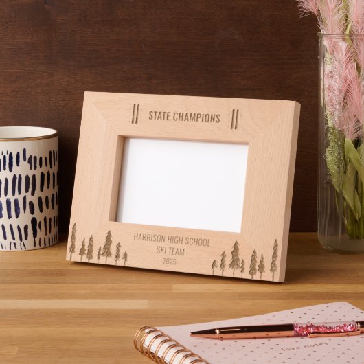 Staat Champions School Ski Team Custom Geätzte Rahmen (Links)