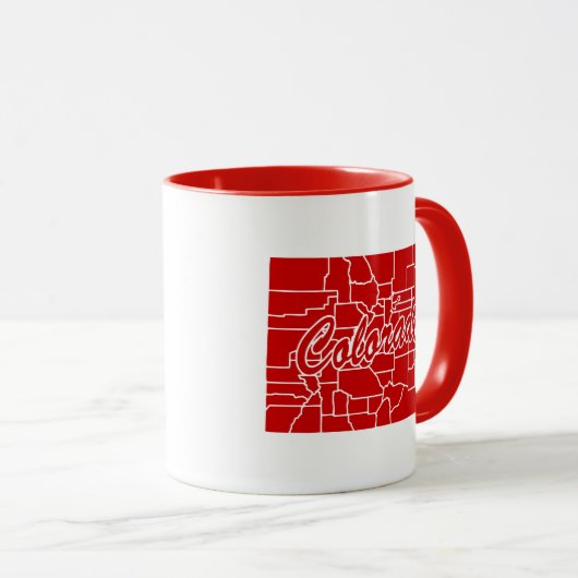 Staat Colorado Form Rote Tasse (VorderseiteRechts)