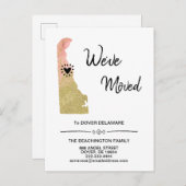 *~* STAAT DELAWARE Glitzer Peach Moving Ankündigungspostkarte (Vorne/Hinten)