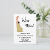 *~* STAAT DELAWARE Glitzer Peach Moving Ankündigungspostkarte (Stehend Vorderseite)