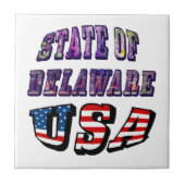 Staat Delaware Picture und USA Flag Text Fliese (Vorderseite)