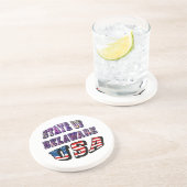 Staat Delaware Picture und USA Flag Text Getränkeuntersetzer (Seite)