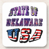 Staat Delaware Picture und USA Flag Text Getränkeuntersetzer (Vorderseite)