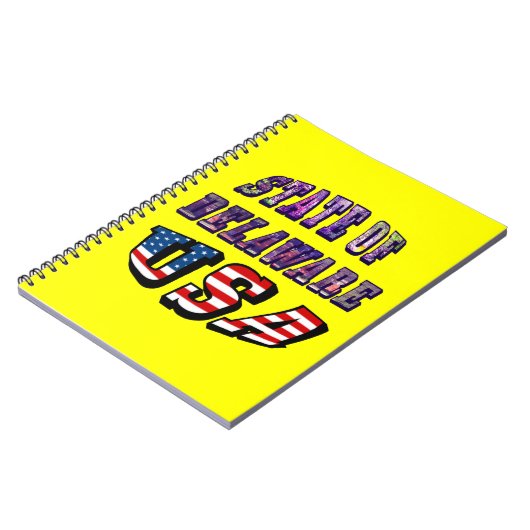 Staat Delaware Picture und USA Flag Text Notizblock (Linke Seite)