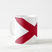 Staat der Alabama-Flagge Kaffeetasse (Vorderseite Links)