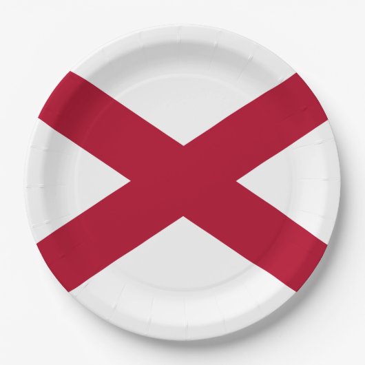 Staat der Alabama-Flagge Pappteller (Vorderseite)