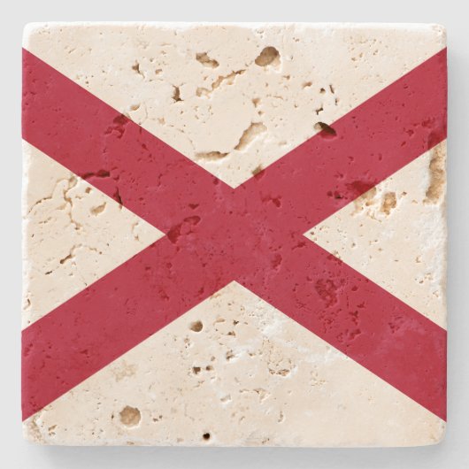 Staat der Alabama-Flagge Steinuntersetzer (Vorderseite)