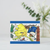 Staat der Alaska Karte Postkarte (Stehend Vorderseite)