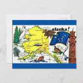 Staat der Alaska Karte Postkarte (Vorne/Hinten)