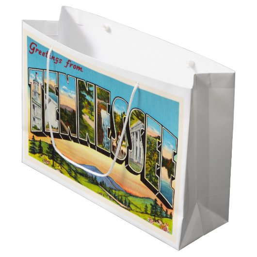 Staat der alten Vintagen Reise-Andenkens Große Geschenktüte (Vorderseite Schrägansicht)