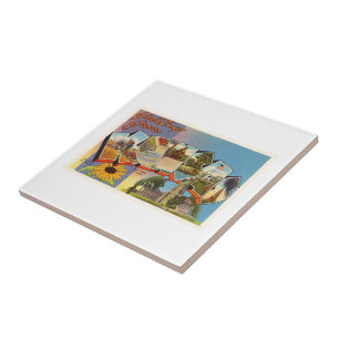 Staat der alten Vintagen Reise-Andenkens Kansas KS Fliese