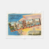Staat der alten Vintagen Reise-Andenkens Wisconsin Fleecedecke (Vorderseite (Horizontal))